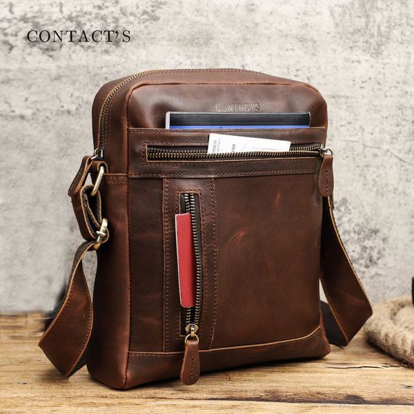 

black angel crazy horse single shoulder cowhide men's messenger bag