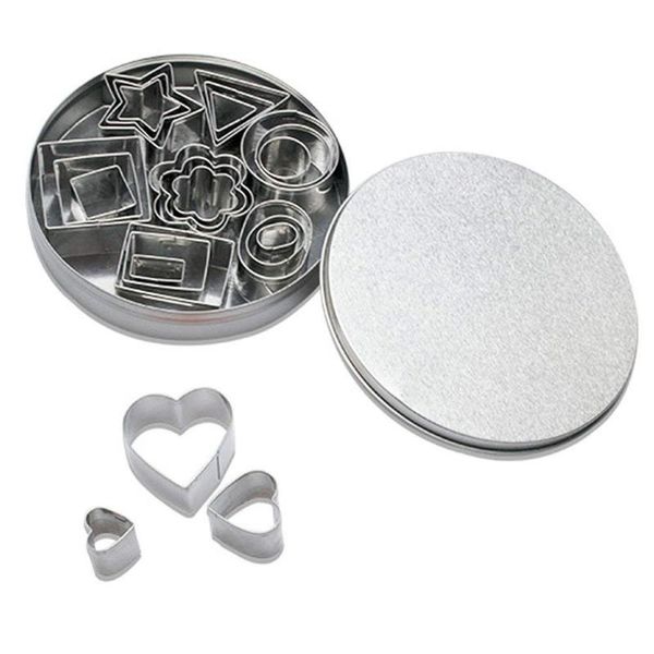

baking & pastry tools cookie cutter stainless steel 24 pcs cake cutters with box diy mini heart star polygonal shape ellips