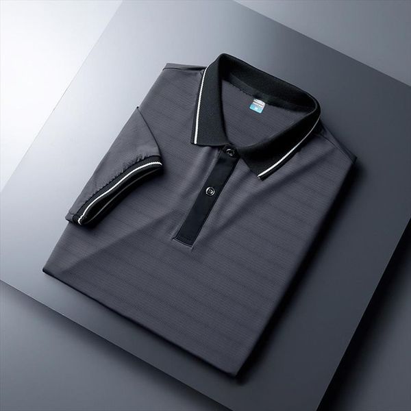 

breathable shirt casual solid color mens polo short sleeve shirts summer fashion tees male ha098, White;black