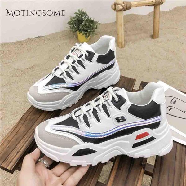 

dress shoes fashion women big size platform chunky sneakers breathable thick bottom dad increased ladies designer 2021, Black