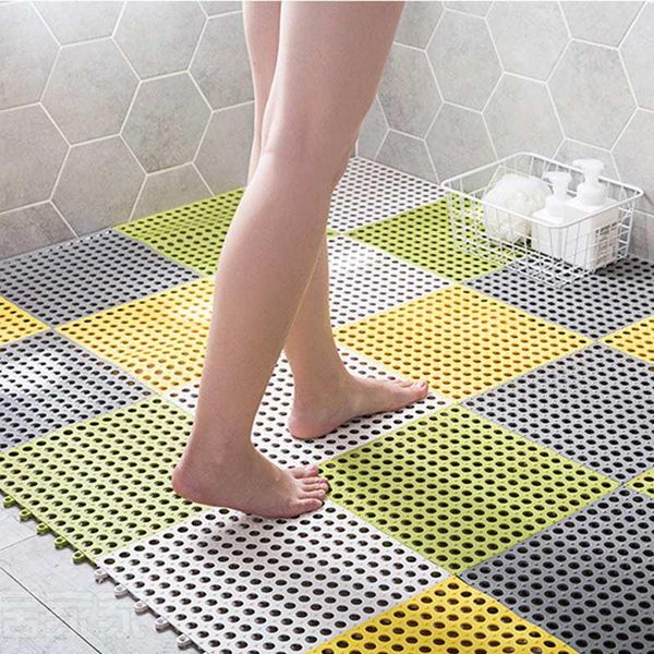 

bath mats mat 300x300mm bathroom anti-slip splicing color combination floor mesh drainage carpet home decoration #1