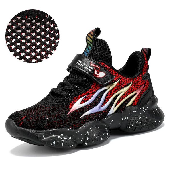 

fashion summer kids running shoes boys and girls sports sneakers hook&loop lightweight children breathable school athletic & outdoor, Black