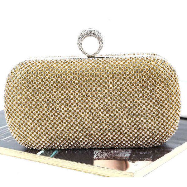 

ring dinner bag rhinestone handmade banquet hand bag evening extra large clutch