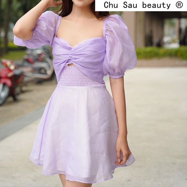 

fashion summer chic purple chiffon mini dress women sweet lovely backless deep v-neck dresses female vestido de moda 210508, Black;gray