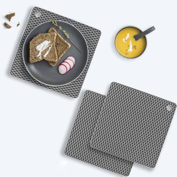 

4pcs large silicone placemat dish drying mat kitchen draining table drain sink non-slip pad durable pot holder cup mats & pads
