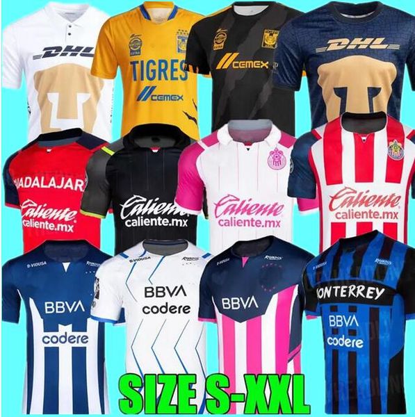 

liga mx 2021 2022 tigres uanl third soccer jerseys monterrey rayados guadalajara chivas home away thauvin gignac nico lopez 21 22 football s, Black;yellow