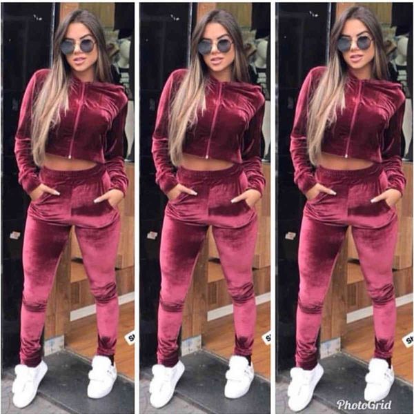 

women's tracksuits european and american style pure color sports casual straight suit zipper hooded sweater n2006 7l1v, Gray