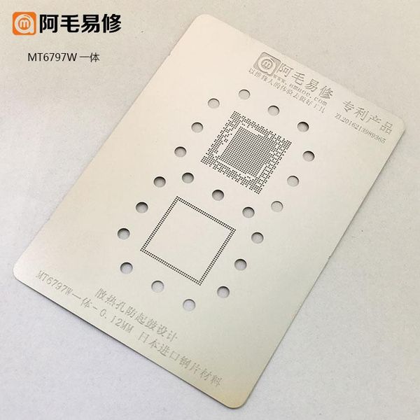 

amaoe for mt6797w mt6795w mt6595 msm8998 msm8996 msm8994 cpu ram bga stencil direct heating template 0.12mm thickness cell phone repairing t