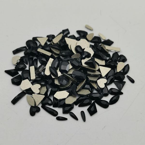 

nail art decorations 1440pcs/bag rhinestones crystals glass black flat back drop rhombus stones for 3d nails decoration design, Silver;gold