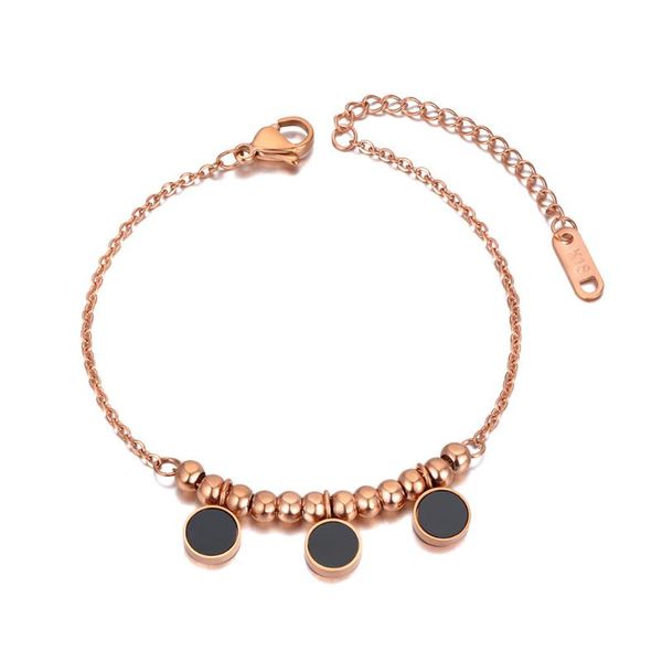 

charm bracelets fashion 316l stainless steel black acrylic for women rose gold bohemia party bracelet jewelry b20219, Golden;silver