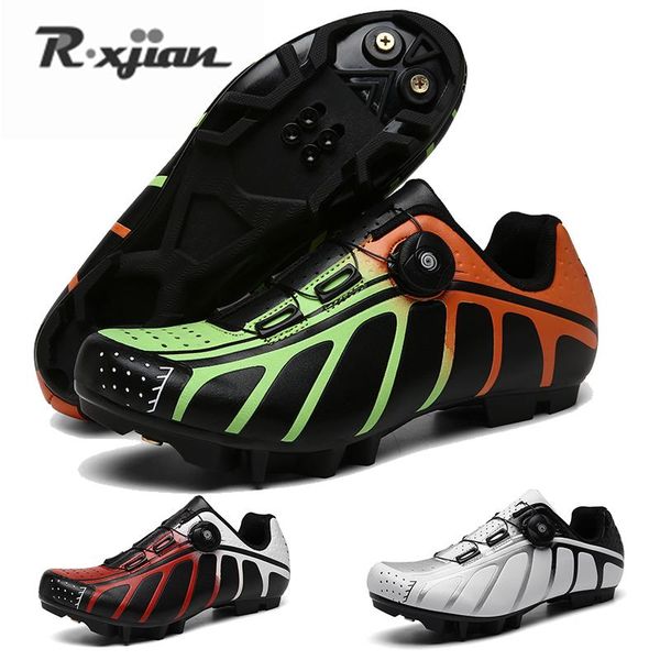 

r.xjian latest mountain road cycling shoes men's non-slip breathable self-locking soles professional footwear, Black