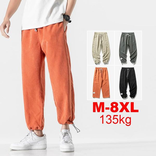 

men's pants joggers men hip hop jogger sports stretched harem tracksuit trousers jogging summer plus size 5xl 6xl 7xl 8xl sweatpants, Black