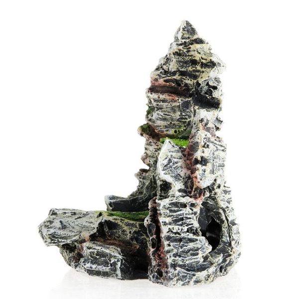 

mountain view aquarium rock cave tree bridge fish tank ornament decoration decor decorations