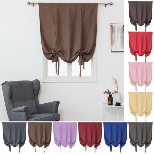 

simple short curtain double-sided mahigh blackout solid color window shade & drapes