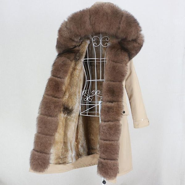 

women's fur & faux oftbuy real coat x-long waterproof parka winter jacket women natural raccoon hood liner detachable streetwear, Black