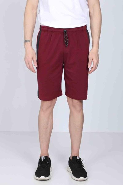 

men's shorts mens burgundy side tape waistband two thread, White;black