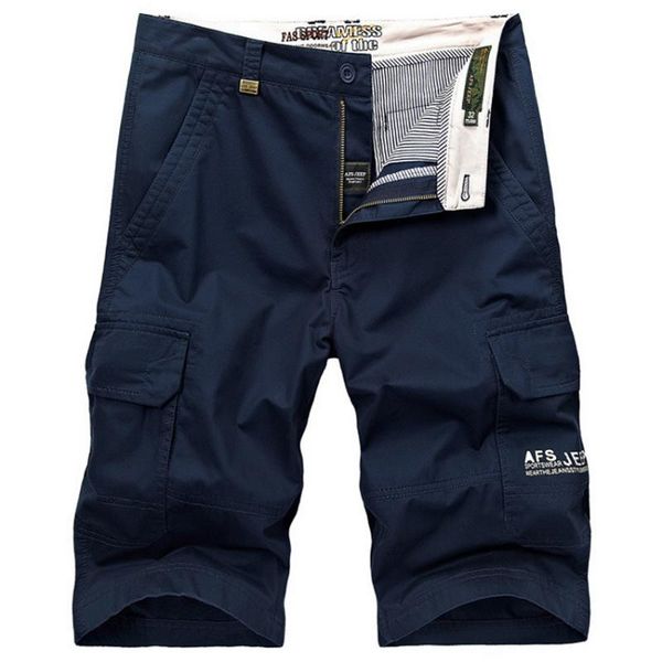 

men's shorts afs brand clothing summer knee length solid color with multi pockets fashion 62, White;black