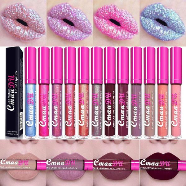 

sparkle chameleon metallic lip gloss stick nude long lasting waterproof matte liquid lipstick birthday makeup1