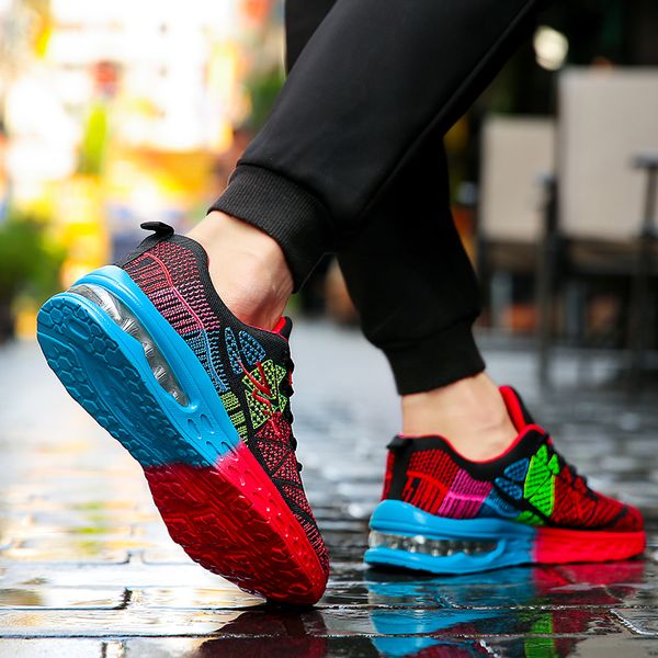 

2021 designer running shoes for men women blue grey red fashion mens trainers outdoor sports sneakers size 35-45 sv, White;red