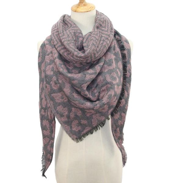 

scarves scarf women winter warm leopard print long wrap shawl multi-purpose beanie hats ski snood echarpe, Blue;gray