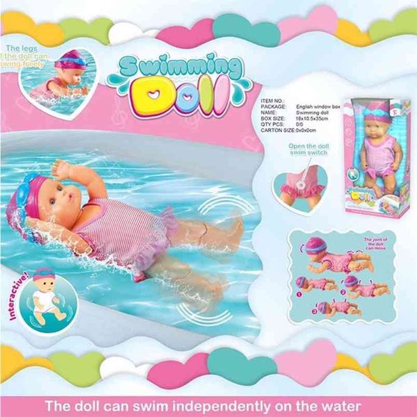 Baby Swimming Doll Estate Impermeabile Bambole Elettriche Per Bambini Spiaggia Piscina Acqua Giocattolo Mobile Articolato 210712