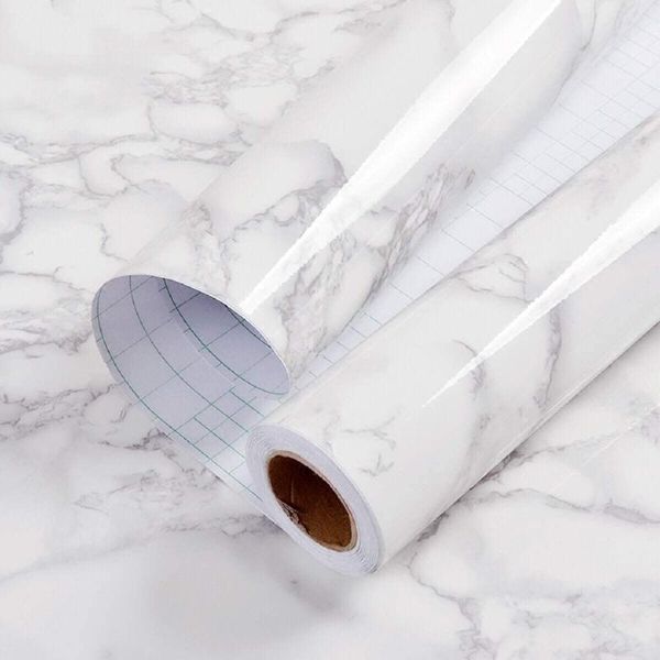 

wallpapers 40/60/80cm width marble wallpaper pvc self adhesive roll kitchen waterproof oil-proof wall stickers easy to remove upgrade