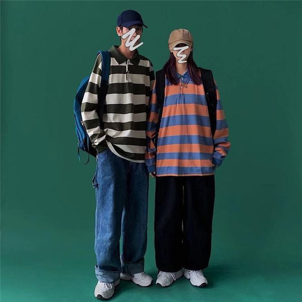 

women's hoodies & sweatshirts autumn and winter korean harajuku bf wind retro stripes loose pullover sweatshirt women, Black