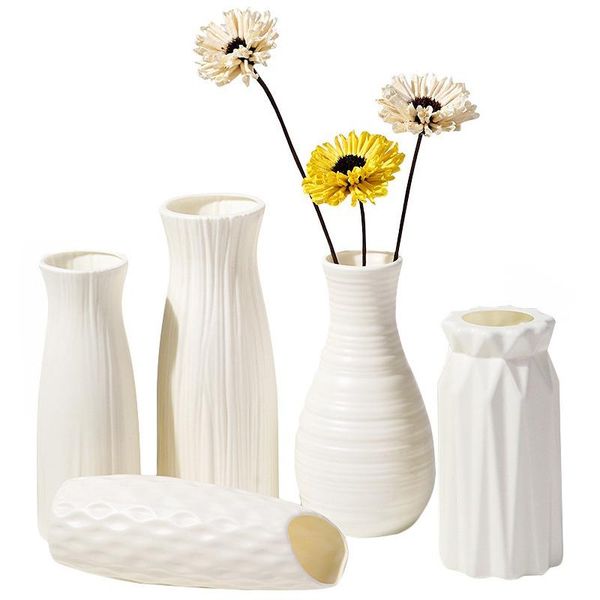 

vases home decor vase ins nordic plastic flower art origami crafts for livingroom diy shatterproof pot