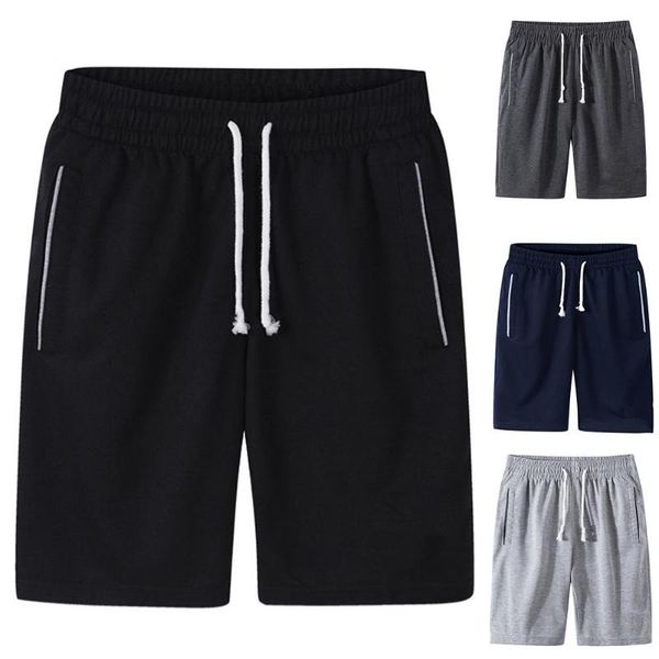 

men's shorts men summer sports pants plus size solid color drawstring fitness fifth, White;black