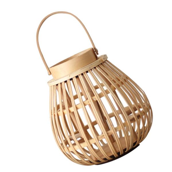 

candle holders 1pc creative woven art candlestick romantic home decoration (beige)