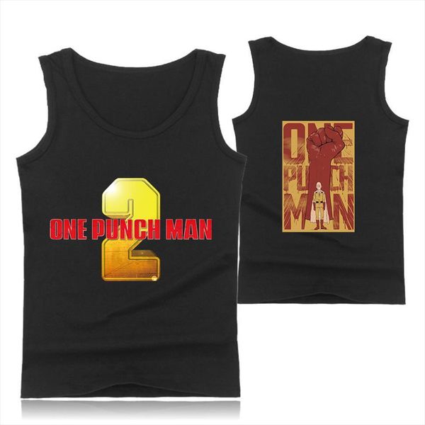 

one punch man season 2 2d fashion printed tank women men summer sleeveless arrival streetwear clothes, White;black
