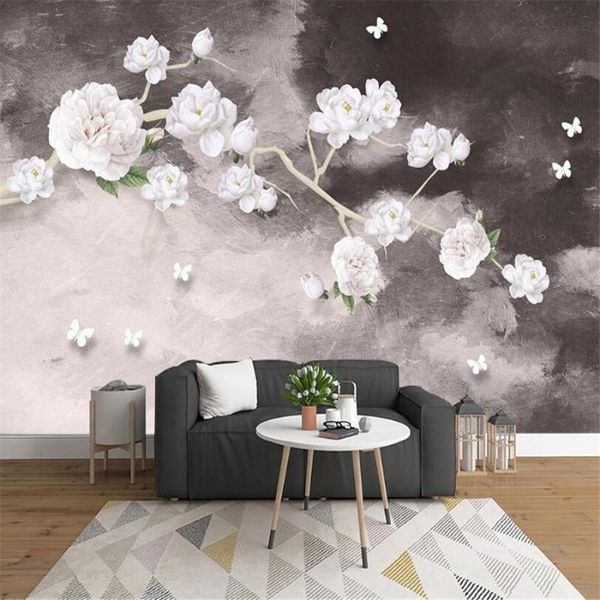 

wallpapers milofi custom 3d wallpaper mural magnolia hand-painted flower and bird living room bedroom background wall decoration painting w
