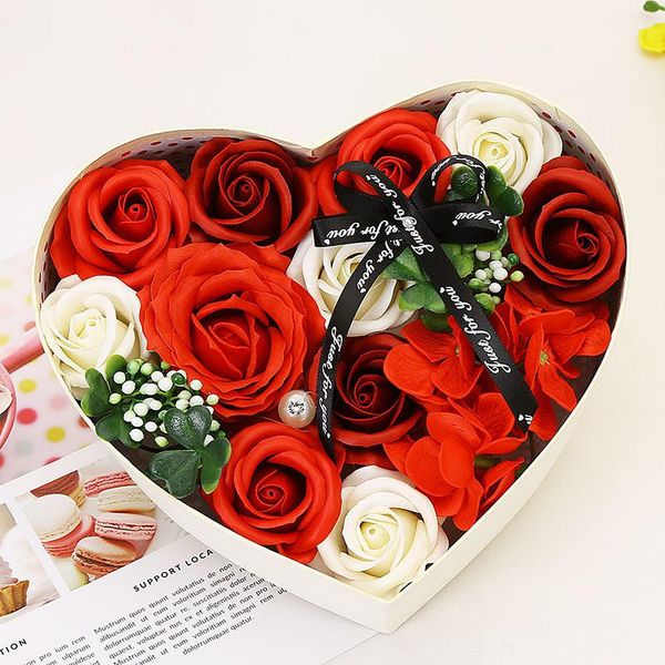 

gift wrap 1pc flower soap rose heart shape boxes scented girls favor bath body petal case wedding decoration festival valentine's day