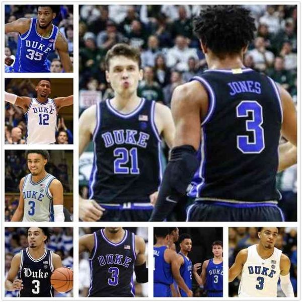 

GoodCustom Duke Blue Devils College Basketball stitched Jerseys Trevon Duval Grayson Allen any name number mens jersey, White
