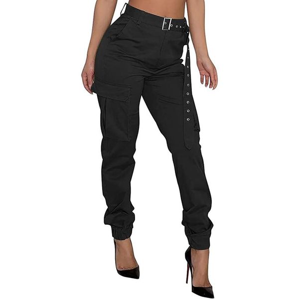 

yoga outfit women cargo pants high waist jogger loose outdoor combat twill trousers sweatpants sports pants(without matching belt)#30