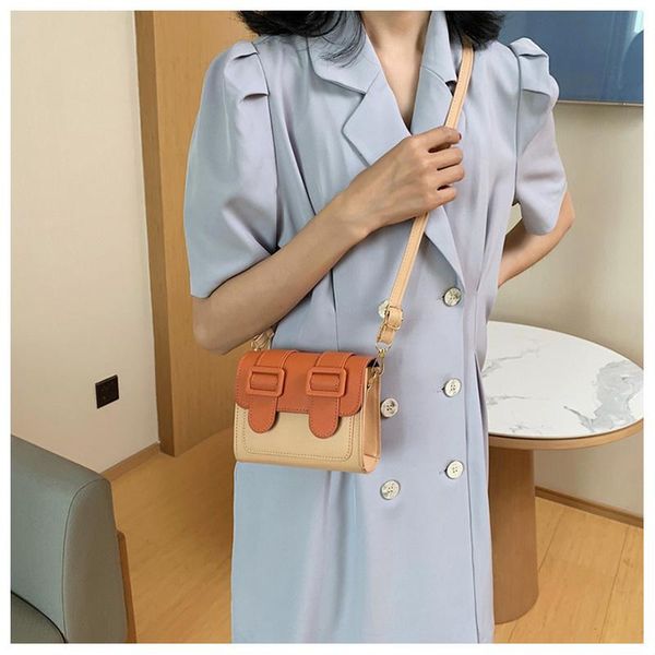 

ladies 2021 fashion summer hit color mini pu leather messenger bag shoulder female bags