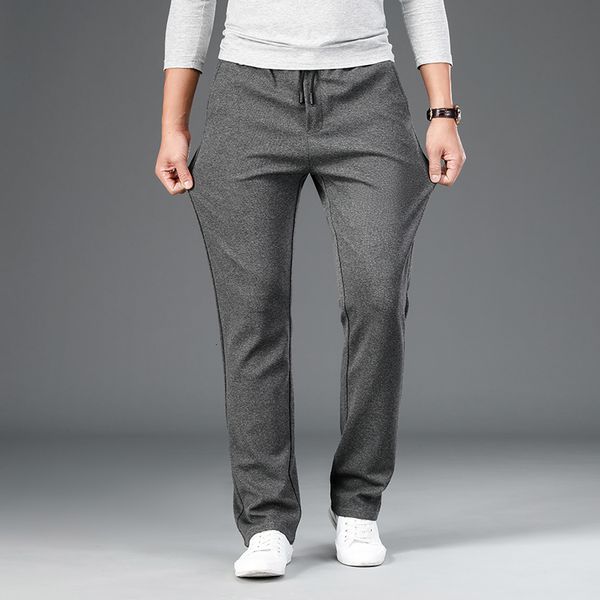 

pants shan bao soft and comfortable stretch sweatpants high-quality elastic clothing on the waist in straight-line, Black