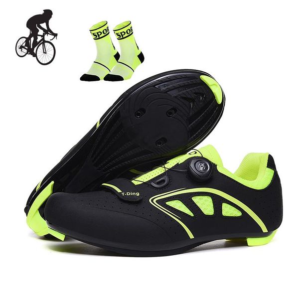 

cycling shoes road men sapatilha ciclismo breathable outdoor sport zapatillas carretera hombre self-locking mtb sneaker footwear, Black
