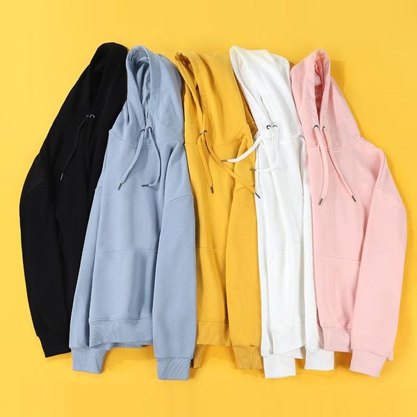 

cotton casual solid color hoodie men's hoodies & sweatshirts, Black