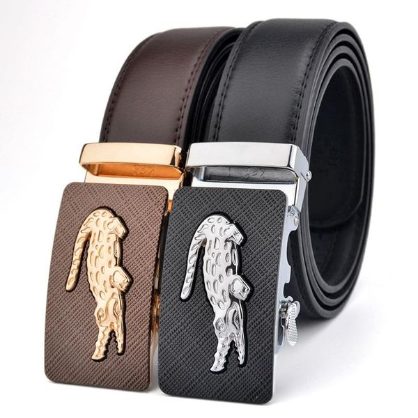 

belts belt men genuine luxury leather for men,strap male metal crocodile automatic buckle, Black;brown