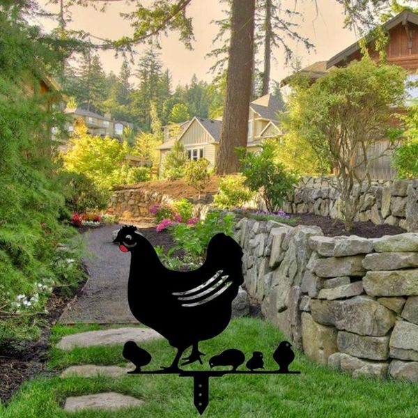 

pc hen chicken garden stakes acrylic art party outdoors yard decor gift decorations