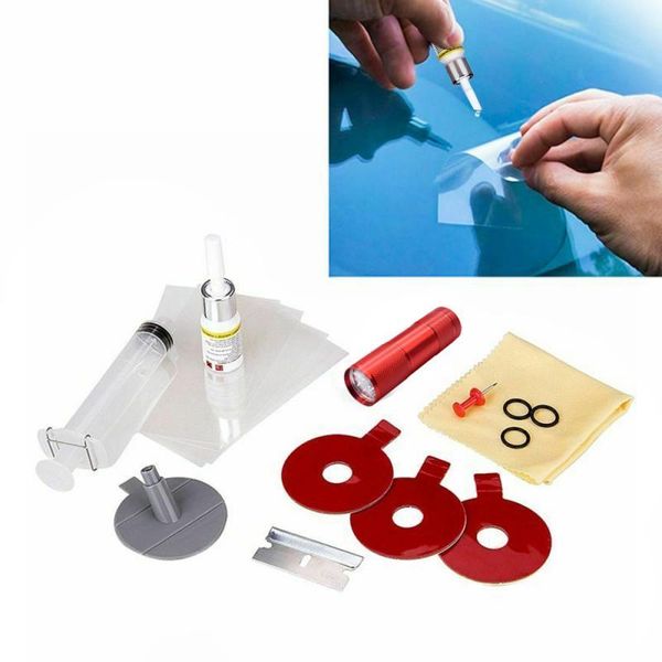 

car cleaning tools windshield repair kit glass windscreen restore repairing set uv light diy auto for chip crack