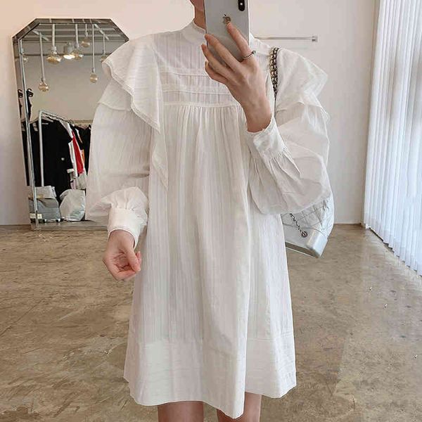 

casual dresses lamtrip ruffles korean lady white jlfy, Black;gray