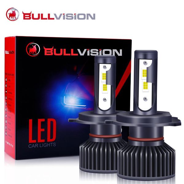 

car headlights bullvision led h7 2pcs super bright 20000lm canbus h4 h1 h11 h13 9005 9006 auto lights bulb lamp 6000k kq
