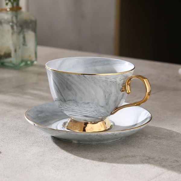 

cups & saucers nordic minimalist coffee cup with plate set british ceramic creative marbling grey pink blue phnom penh tazas original mugs