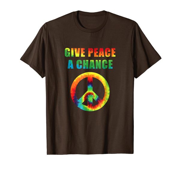 

give peace and love a chance tie dye hippie t shirt, White;black