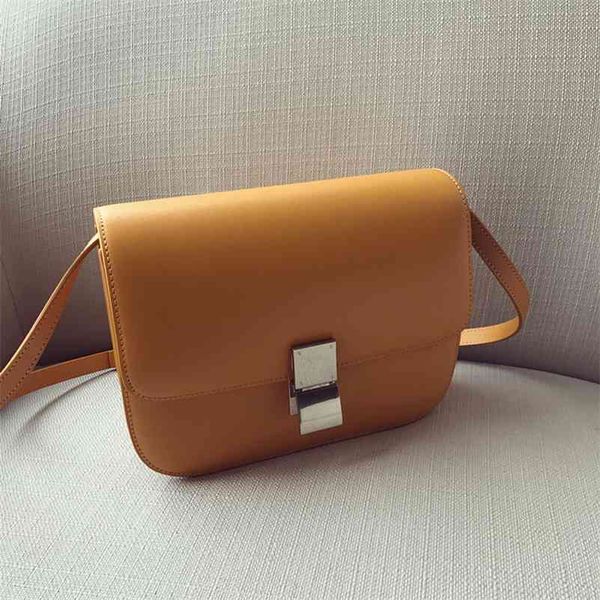 

outlet herme classic lemon yellow hand rub pattern cowhide tofu women's shoulder small square flip bag luxuryss wan