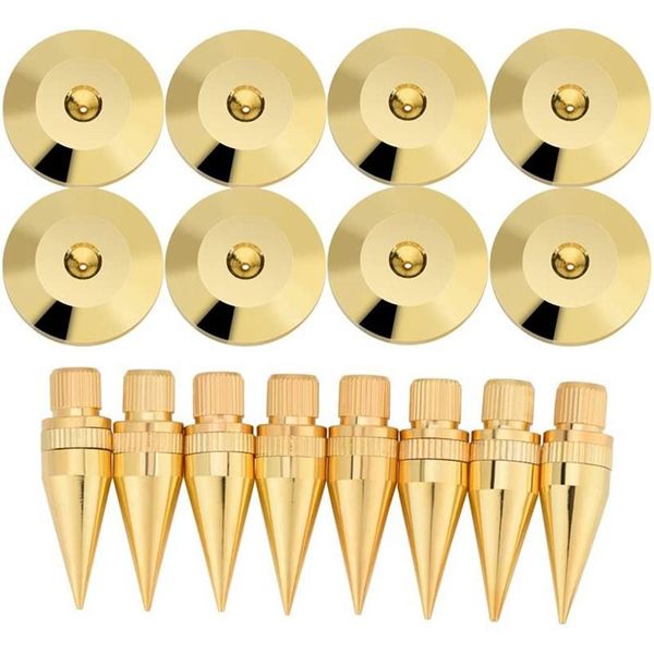 

computer speakers 8 pairs copper speaker spike isolation stand with base pad feet mat for speaker, , dvd player, recorder