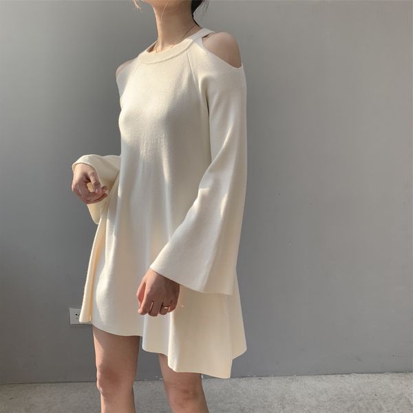 

2021 new streetwear office long sleeve women dress daily party tight fitting autumn winter solid shopping casual, Black;gray