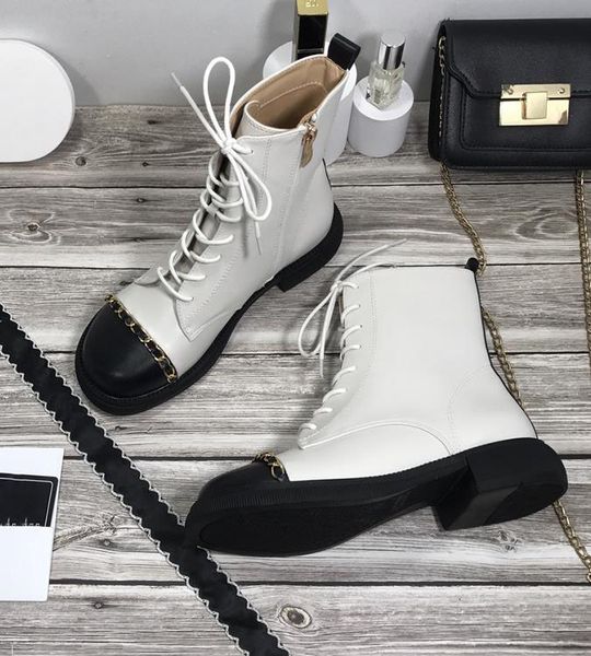 

2021 - autumn and winter chain boots made of cowhide women's fashion high-quality 35-40, Black